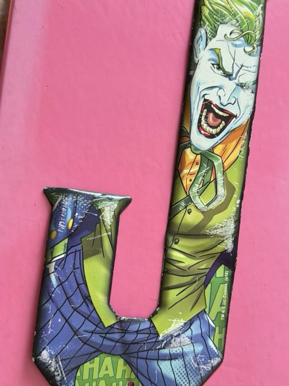 DC Comics Joker 'J' Wall Accent in Pink, Green, Purple